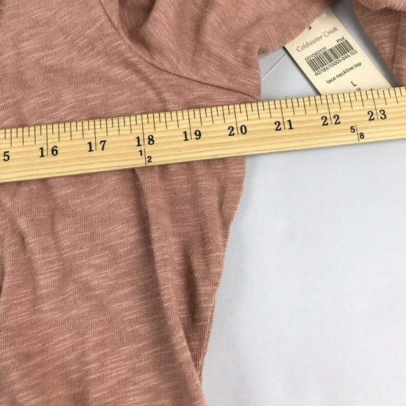 Coldwater Creek Lace Scoop Neck Top oSZ L Knit NEW - Picture 4 of 7